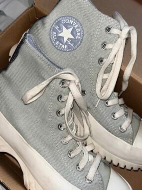 Converse All Star High-Top Platform Sneakers in Light Gray